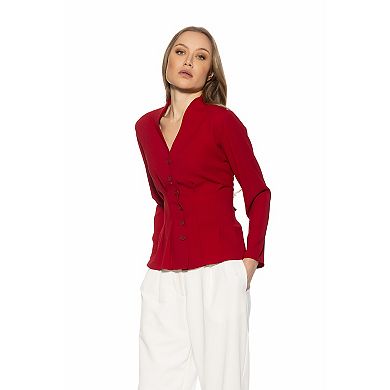 Women's ALEXIA ADMOR Amaris Cinched Waist Long Sleeve Blouse