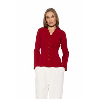 Women's ALEXIA ADMOR Amaris Cinched Waist Long Sleeve Blouse