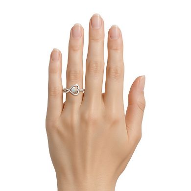 Luna Mia Sterling Silver Gemstone Heart Ring