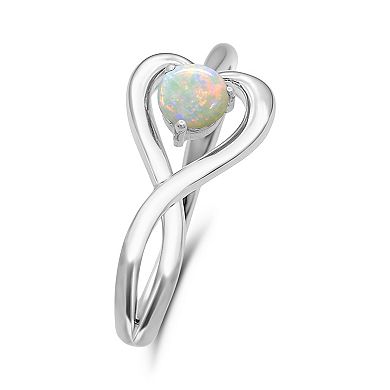 Luna Mia Sterling Silver Gemstone Heart Ring