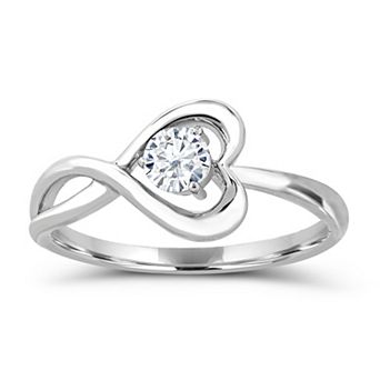 Luna Mia Sterling Silver Gemstone Heart Ring