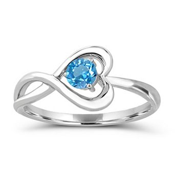 Luna Mia Sterling Silver Gemstone Heart Ring