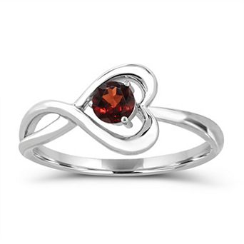 Luna Mia Sterling Silver Gemstone Heart Ring