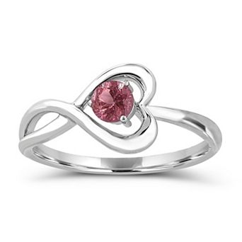 Luna Mia Sterling Silver Gemstone Heart Ring