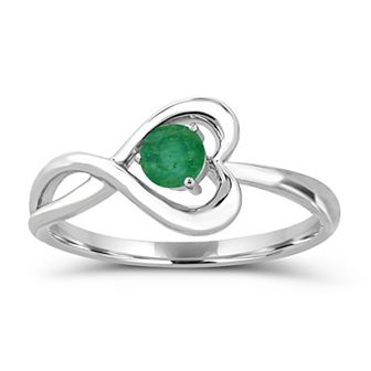 Luna Mia Sterling Silver Gemstone Heart Ring