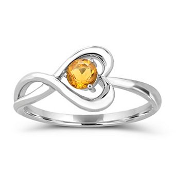 Luna Mia Sterling Silver Gemstone Heart Ring