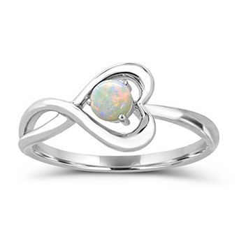 Luna Mia Sterling Silver Gemstone Heart Ring
