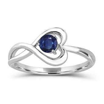 Luna Mia Sterling Silver Gemstone Heart Ring