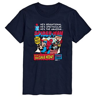 Big & Tall Marvel Spider-Man Retro Comic Book Cover Graphic Tee