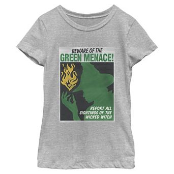 Girls 7-16 Wicked For Good Beware Of The Green Menace Graphic Tee