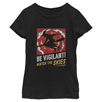 Girls 7-16 Wicked For Good Watch The Skies Graphic Tee