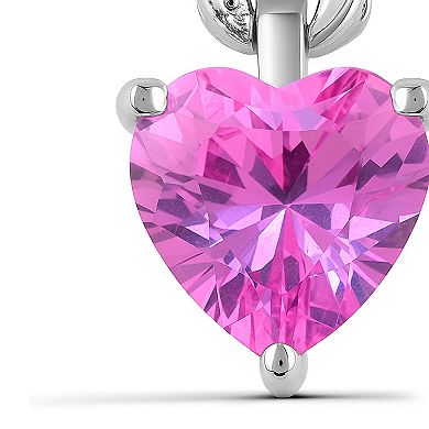 Luna Mia Sterling Silver Lab-Created Sapphire Heart Earrings