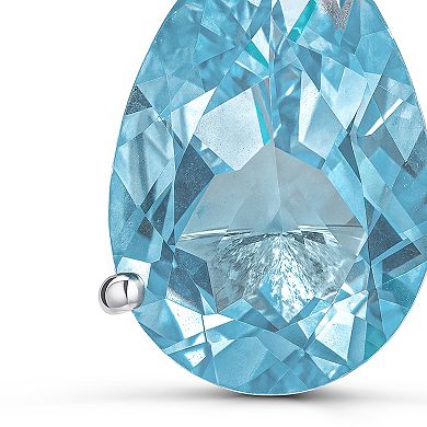 Luna Mia Sterling Silver Blue Topaz Drop Earrings
