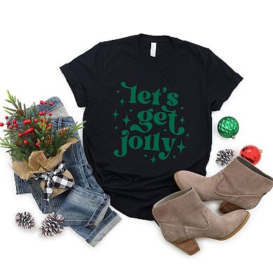 Whimsical Let's Get Jolly - Women's Short Sleeve Graphic T-Shirt