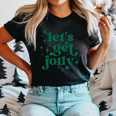 Whimsical Let's Get Jolly - Women's Short Sleeve Graphic T-Shirt