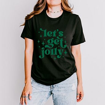Whimsical Let's Get Jolly - Women's Short Sleeve Graphic T-Shirt