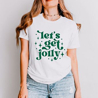 Whimsical Let's Get Jolly - Women's Short Sleeve Graphic T-Shirt