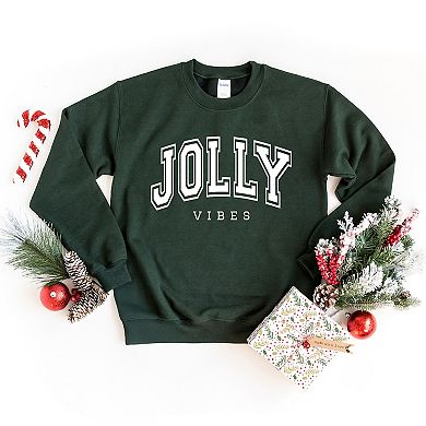 Simply Sage Market Jolly Vibes Varsity Thick Outline Sweatshirt