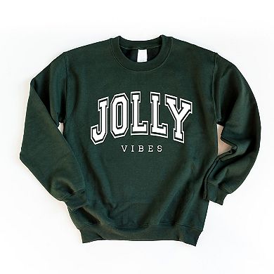 Simply Sage Market Jolly Vibes Varsity Thick Outline Sweatshirt