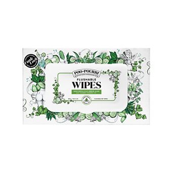 Poo-Pourri 50 ct Soothing Cucumber Aloe Flushable Wipes Pack