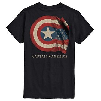 Big & Tall Marvel Captain America Distressed Flag Graphic Tee
