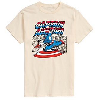 Big & Tall Marvel Captain America Comic Panel Graphic Tee