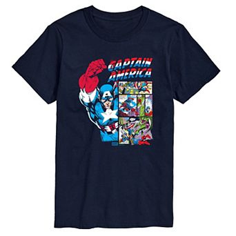 Big & Tall Marvel Captain America Comic Panels Graphic Tee