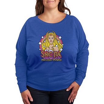 Plus Size She-Ra With Stars French Terry Long Sleeve Tee