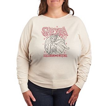 Plus Size She-Ra Line Art French Terry Long Sleeve Tee