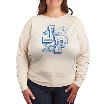 Plus Size Jurassic World Collegiate Letterman French Terry Long Sleeve Tee