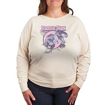 Plus Size Jurassic Park T-Rex French Terry Long Sleeve Tee