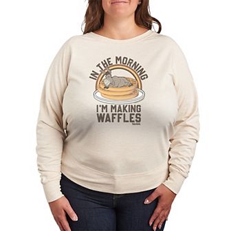 Plus Size Shrek In The Morning I'm Making Waffles French Terry Long Sleeve Tee