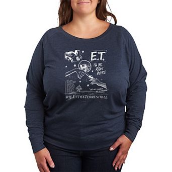 Plus Size E.T. the Extra-Terrestrial Collage French Terry Long Sleeve Tee