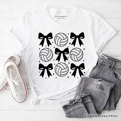 Coquette Volleyball Bows T-Shirt, Cute Athletic Sports Game Day Tee
