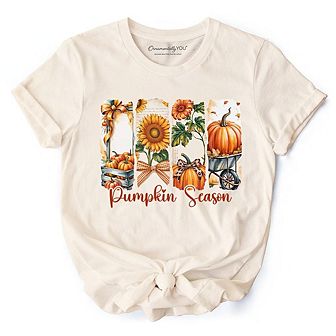 Pumpkin Season T-Shirt, Fall Sunflower Coquette Bow Autumn Tee