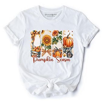 Pumpkin Season T-Shirt, Fall Sunflower Coquette Bow Autumn Tee