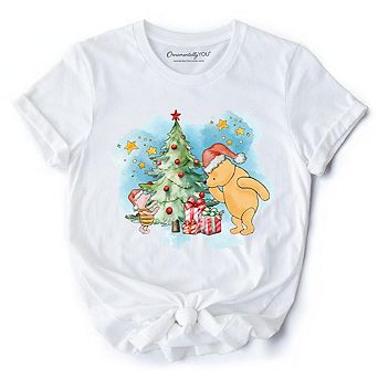 Christmas With Pooh Bear and Friends T-Shirt, Heartwarming Holiday Tee
