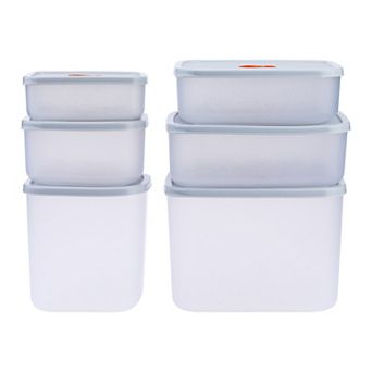 6 Pack Plastic Meal Prep Food Storage Containers with Lids, Reusable Lunch Box Rectangle/Square