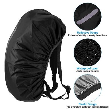 75-85L Waterproof Backpack Rain Cover, Non-Slip Backpack Cover with Reflective Strap