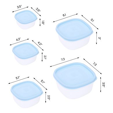 5 Pack Food Storage Containers with Lids, Plastic Meal Prep Food Containers, Leakproof Lunch Box