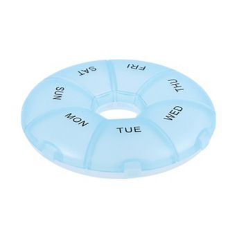 Lightweight 7 Grids Circular Medicine Case for Travel 4.72"x4.72"x0.98" 1 pc