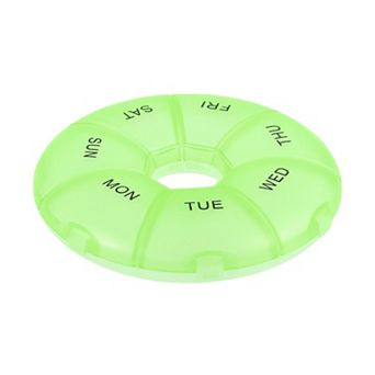 Lightweight 7 Grids Circular Medicine Case for Travel 4.72"x4.72"x0.98" 1 pc