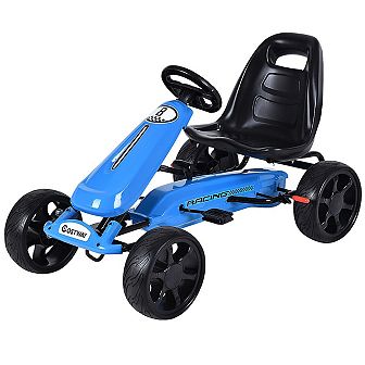 Costway Xmas Gift Go Kart Kids Ride On Car Pedal Powered Car 4 Wheel Racer Toy Stealth Outdoor