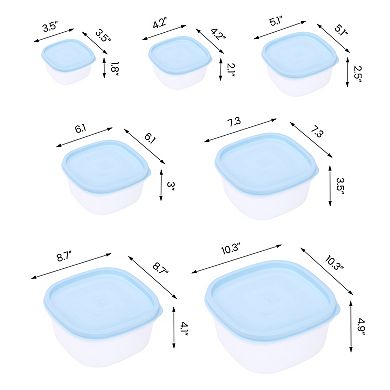 7 Pack Food Storage Containers with Lids, Plastic Meal Prep Food Containers, Leakproof Lunch Box