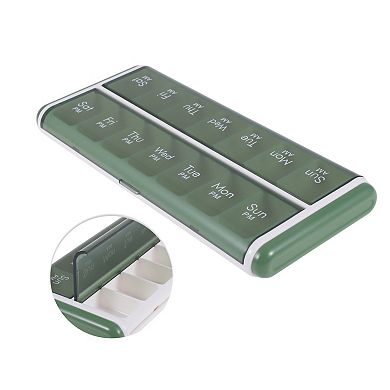 Durable 14 Grids Double Row Medicine Case for Travel 1 Pc