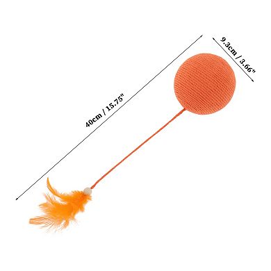 Cat Playing Ball with Bell Inside, Interactive Safe Teeth Cleaning Cat Chew Balls 15.75"x3.66"