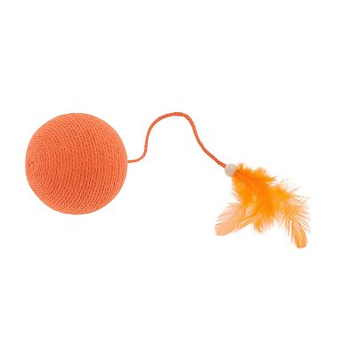 Cat Playing Ball with Bell Inside, Interactive Safe Teeth Cleaning Cat Chew Balls 15.75"x3.66"