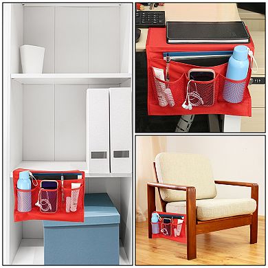 2pcs Bedside Caddy, Bed Caddy Bedside Organizer Bed Hanging Caddy 4 Pockets Hanging Storage Bag