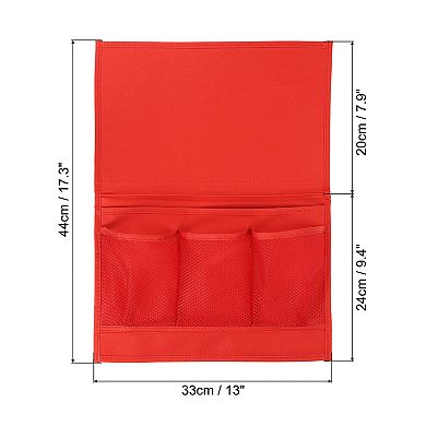 2pcs Bedside Caddy, Bed Caddy Bedside Organizer Bed Hanging Caddy 4 Pockets Hanging Storage Bag