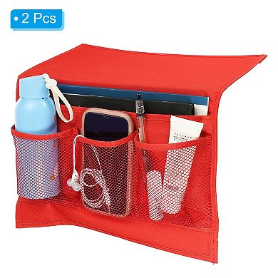 2pcs Bedside Caddy, Bed Caddy Bedside Organizer Bed Hanging Caddy 4 Pockets Hanging Storage Bag